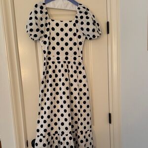 English Factory Black and White Polka Dot Dress